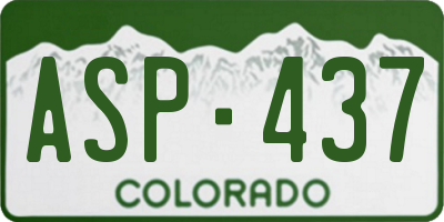 CO license plate ASP437