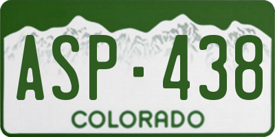 CO license plate ASP438