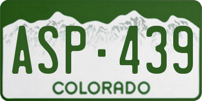 CO license plate ASP439