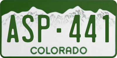 CO license plate ASP441