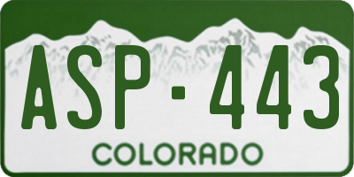 CO license plate ASP443