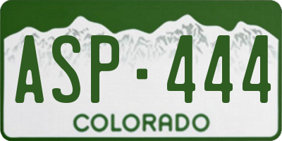 CO license plate ASP444