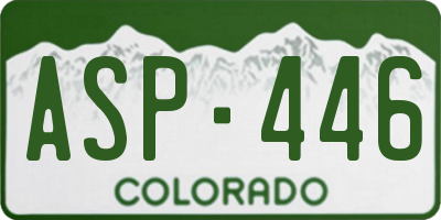 CO license plate ASP446