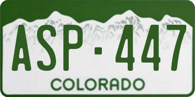CO license plate ASP447