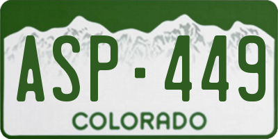 CO license plate ASP449