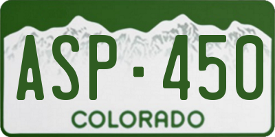 CO license plate ASP450