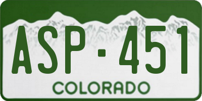 CO license plate ASP451