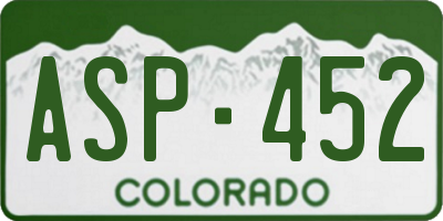 CO license plate ASP452