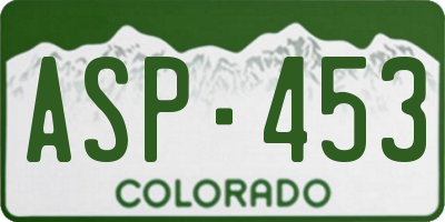 CO license plate ASP453