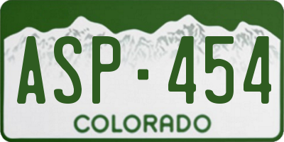 CO license plate ASP454