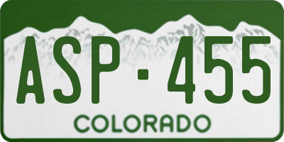 CO license plate ASP455