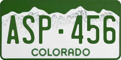 CO license plate ASP456