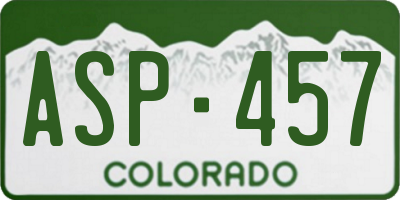 CO license plate ASP457