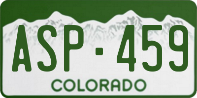 CO license plate ASP459
