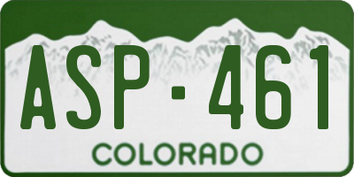 CO license plate ASP461