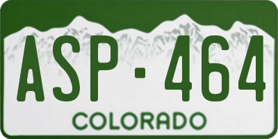 CO license plate ASP464
