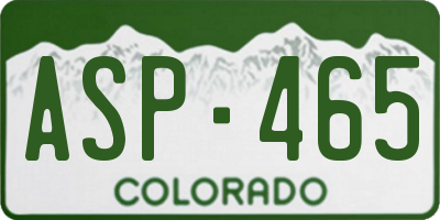 CO license plate ASP465