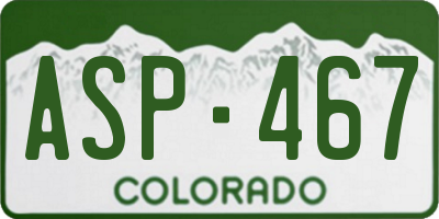 CO license plate ASP467