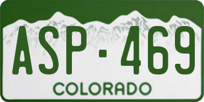 CO license plate ASP469