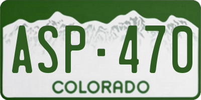 CO license plate ASP470