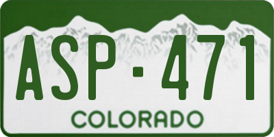 CO license plate ASP471