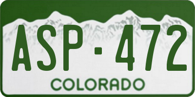 CO license plate ASP472