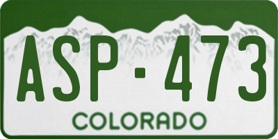CO license plate ASP473