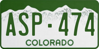 CO license plate ASP474