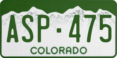 CO license plate ASP475