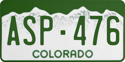 CO license plate ASP476