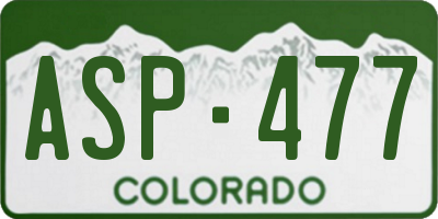CO license plate ASP477
