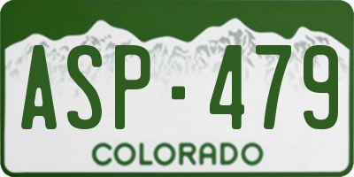 CO license plate ASP479