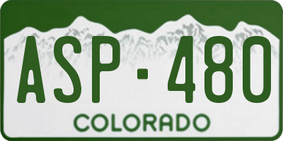 CO license plate ASP480