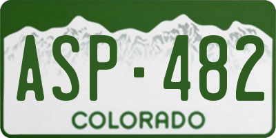 CO license plate ASP482