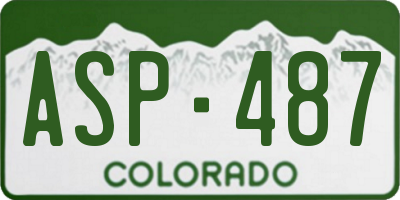 CO license plate ASP487
