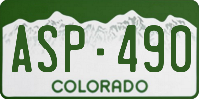 CO license plate ASP490
