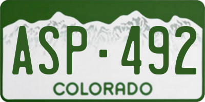 CO license plate ASP492