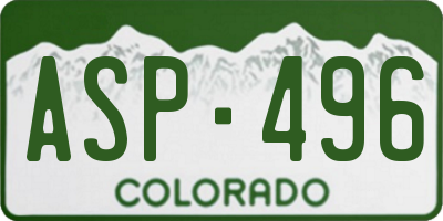 CO license plate ASP496