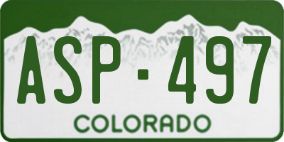 CO license plate ASP497
