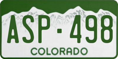 CO license plate ASP498