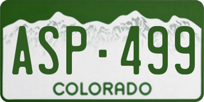 CO license plate ASP499