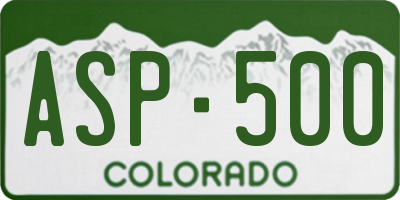 CO license plate ASP500