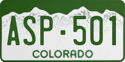 CO license plate ASP501