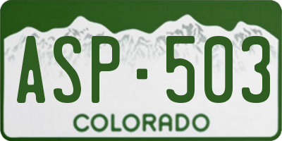 CO license plate ASP503