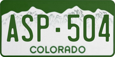 CO license plate ASP504
