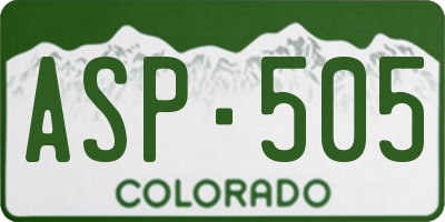 CO license plate ASP505