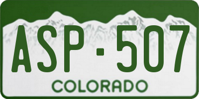 CO license plate ASP507