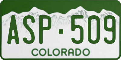 CO license plate ASP509