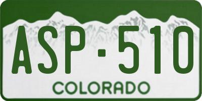 CO license plate ASP510