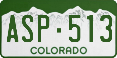 CO license plate ASP513